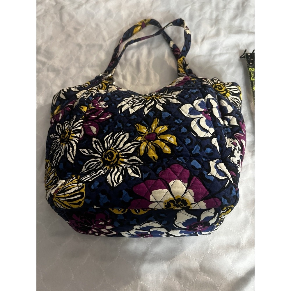 vera bradley African Violet Crescent Large Tote Handbag Purse Shoulder Bag - Picture 8 of 10